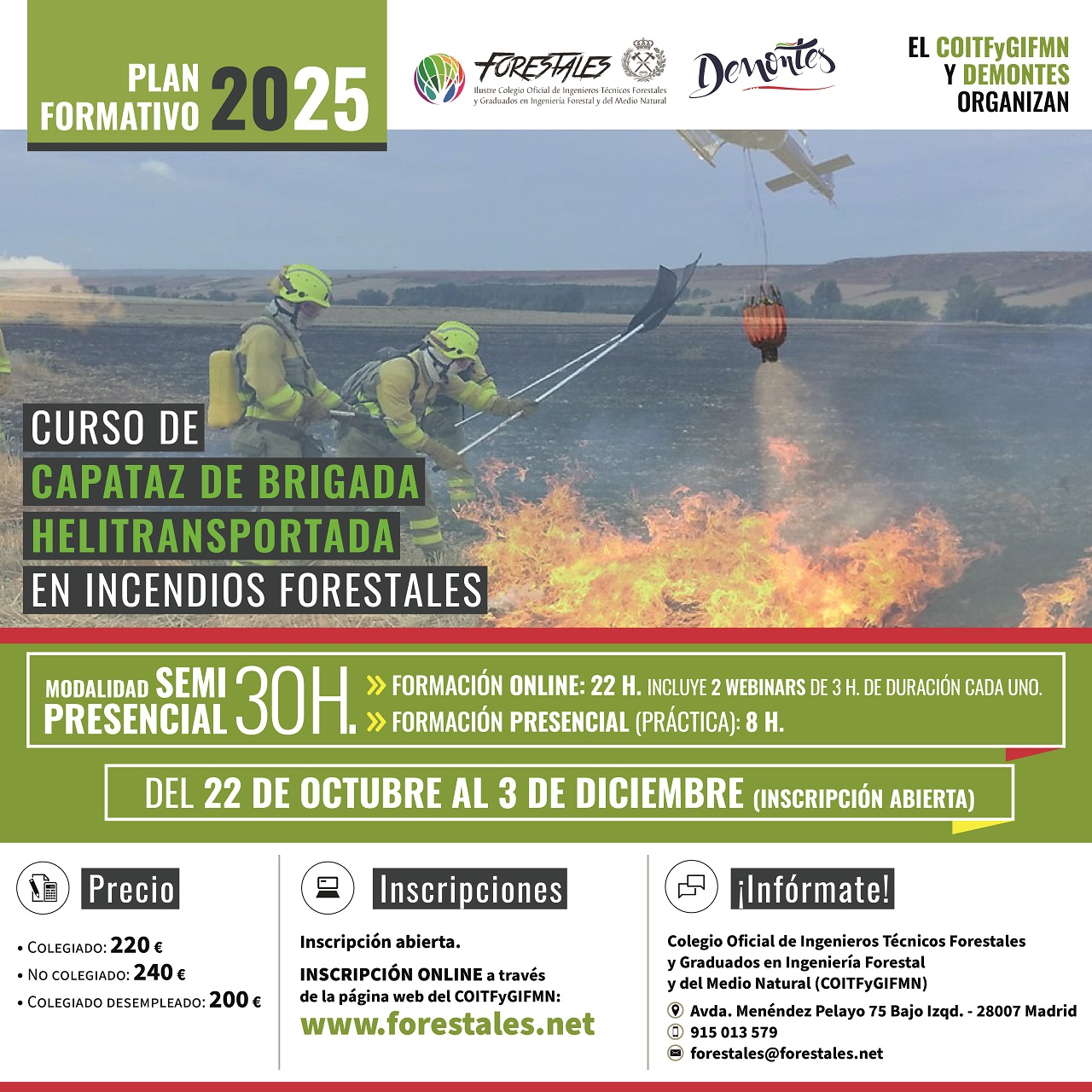 CURSO SEMIPRESENCIAL DE CAPATAZ DE BRIGADA HELITRANSPORTADA EN INCENDIOS FORESTALES