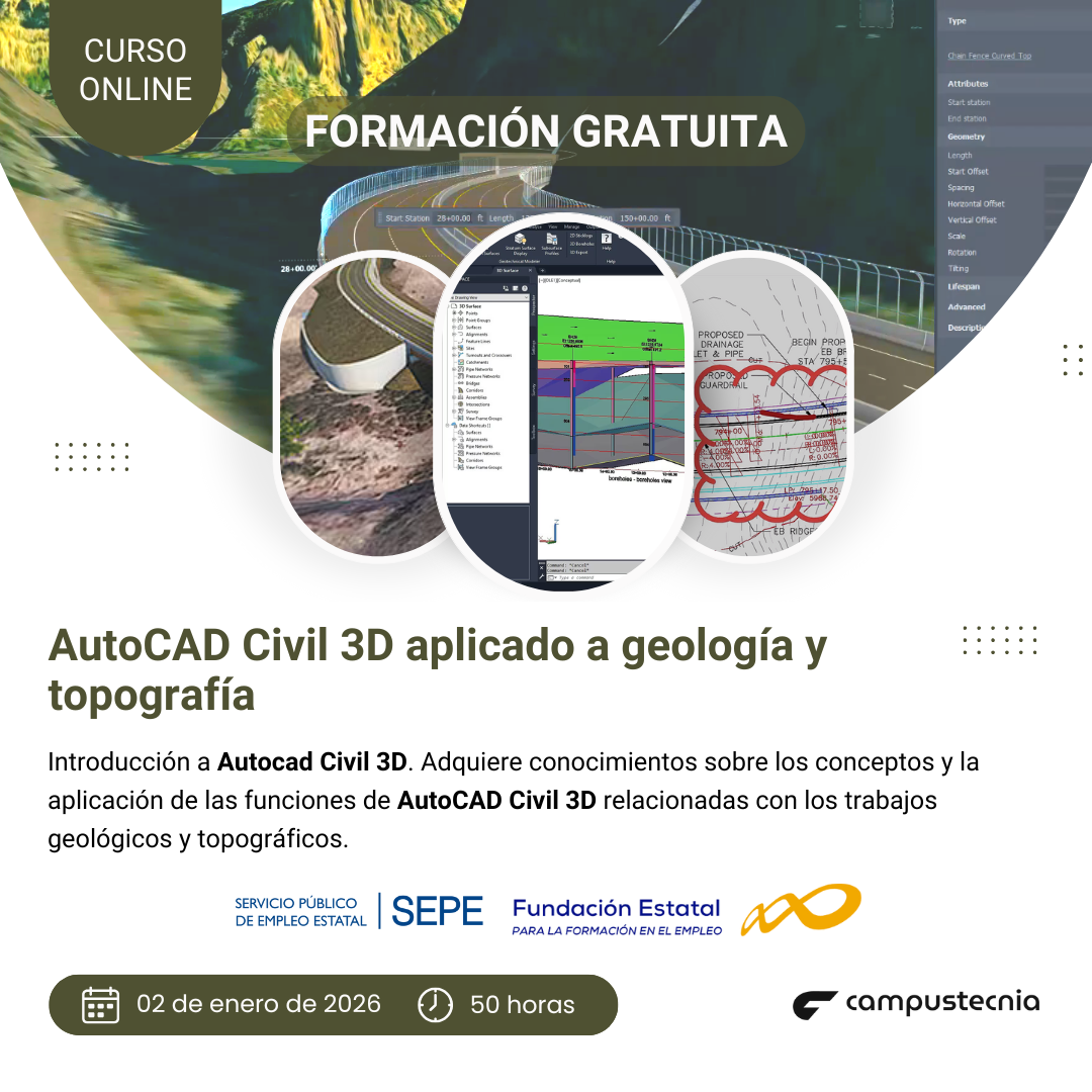 CURSO ON-LINE DE AutoCAD Civil 3D APLICADO A GEOLOGÍA Y TOPOGRAFÍA