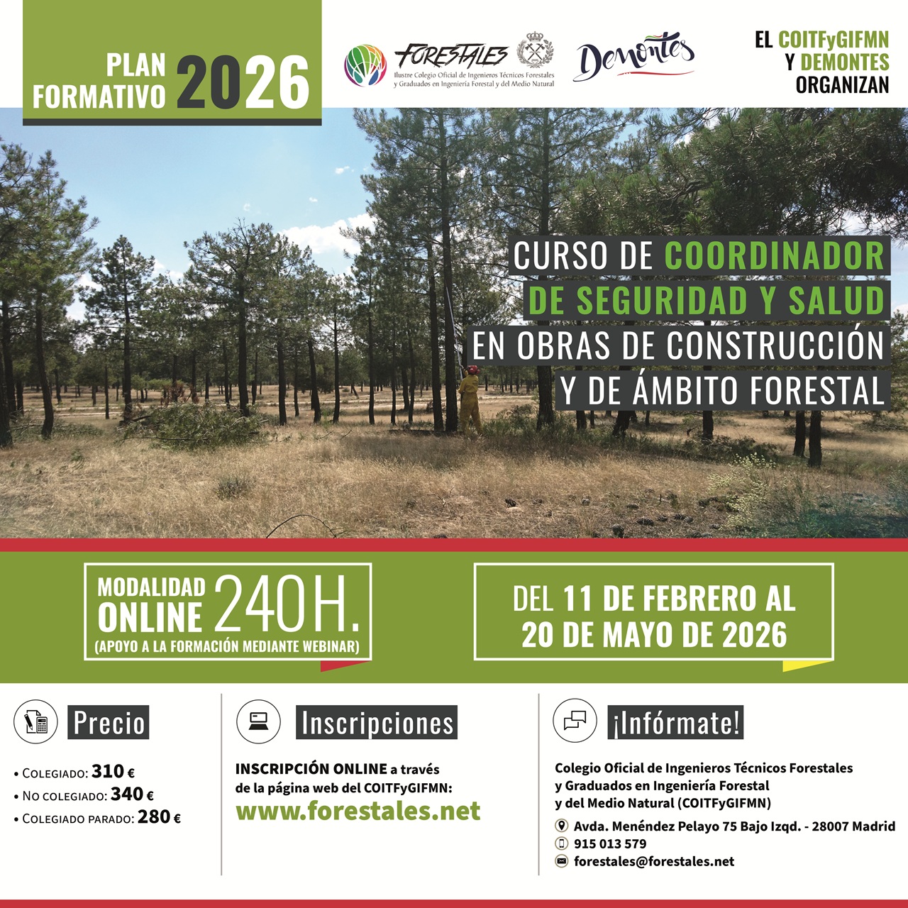 CURSO ON-LINE DE COORDINADOR DE SEGURIDAD Y SALUD EN OBRAS DE CONSTRUCCIÓN Y DE ÁMBITO FORESTAL