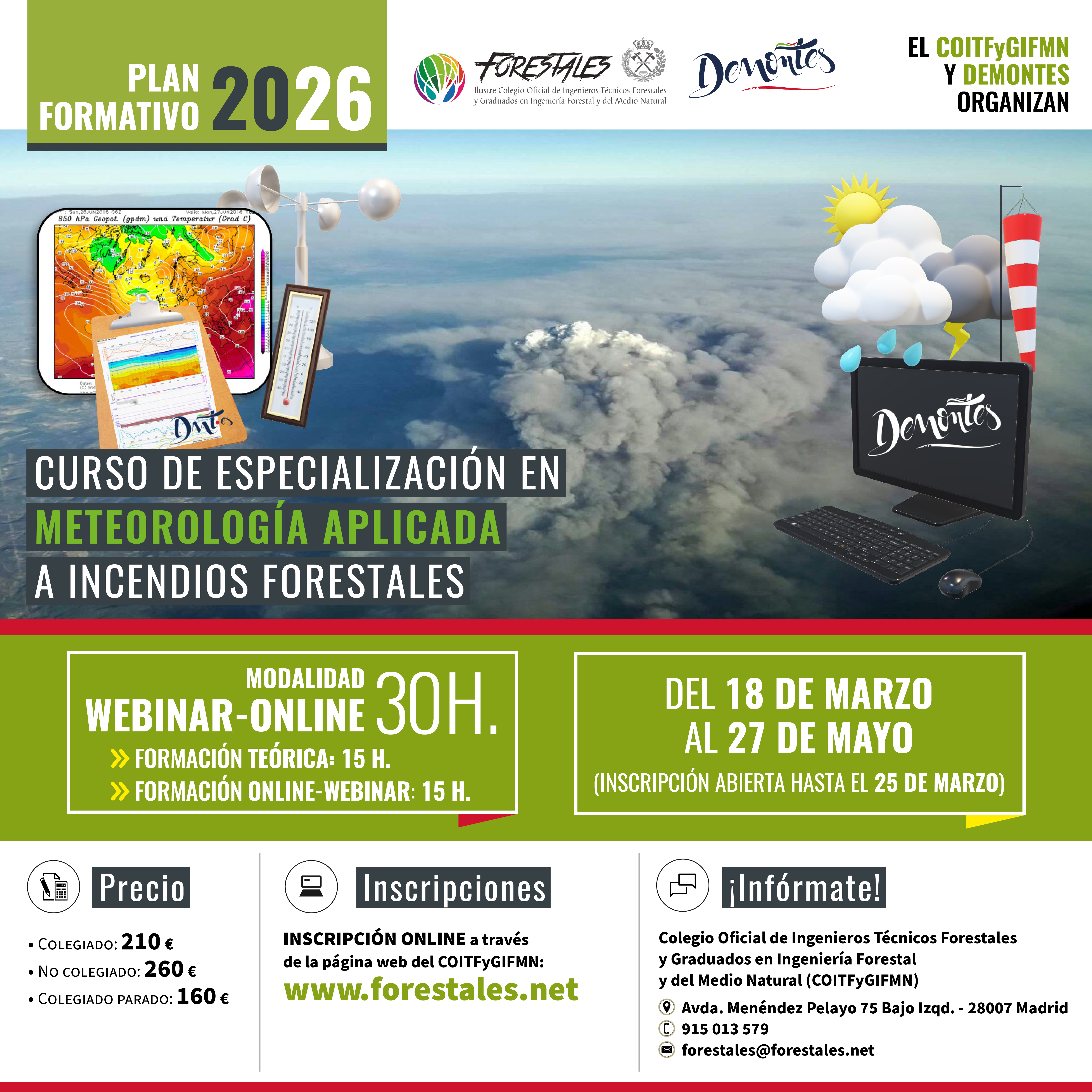 CURSO ONLINE DE ESPECIALIZACIÓN EN METEOROLOGÍA APLICADA A INCENDIOS FORESTALES