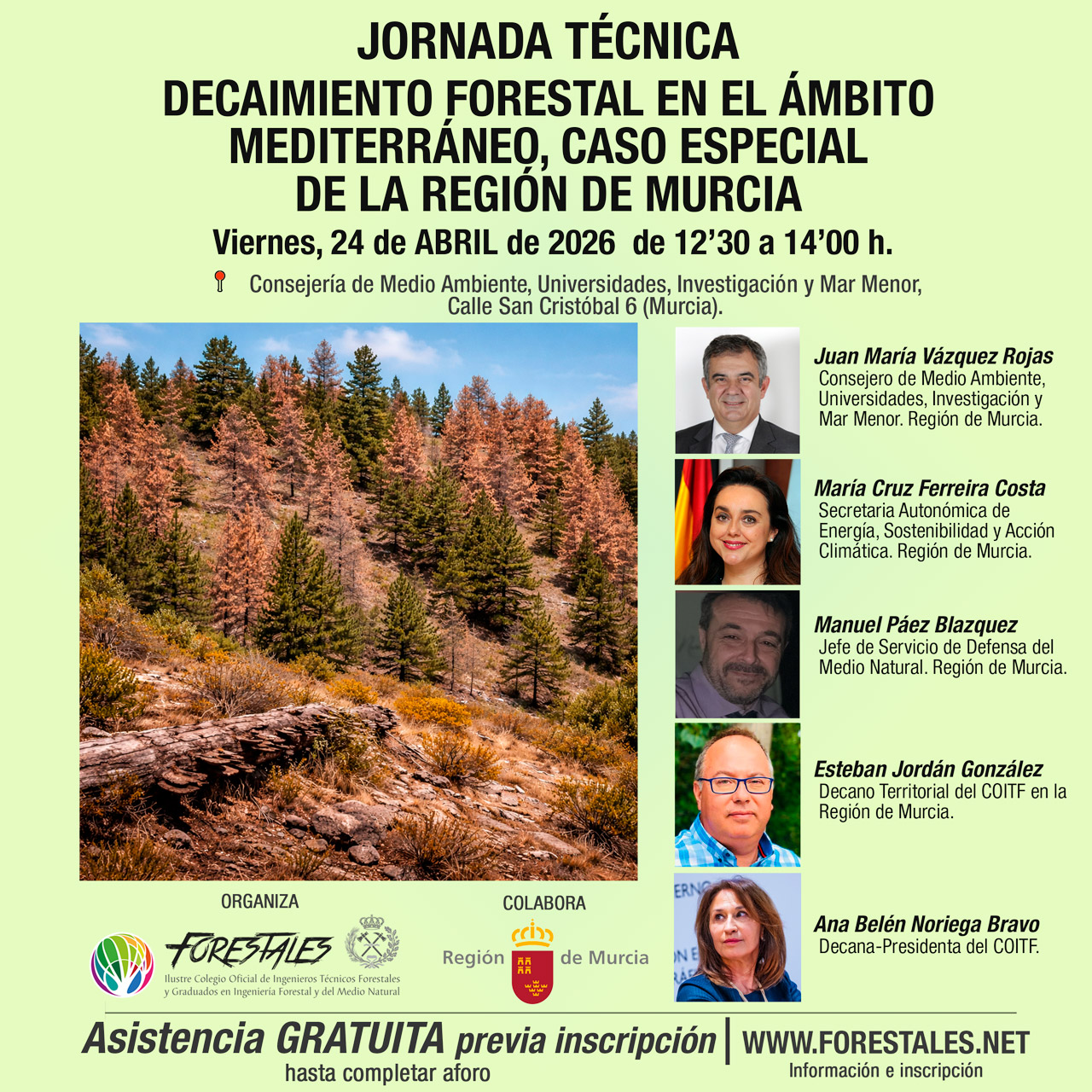 JORNADA TÉCNICA "DECAIMIENTO FORESTAL EN EL ÁMBITO MEDITERRÁNEO, CASO ESPECIAL  DE LA REGIÓN DE MURCIA"