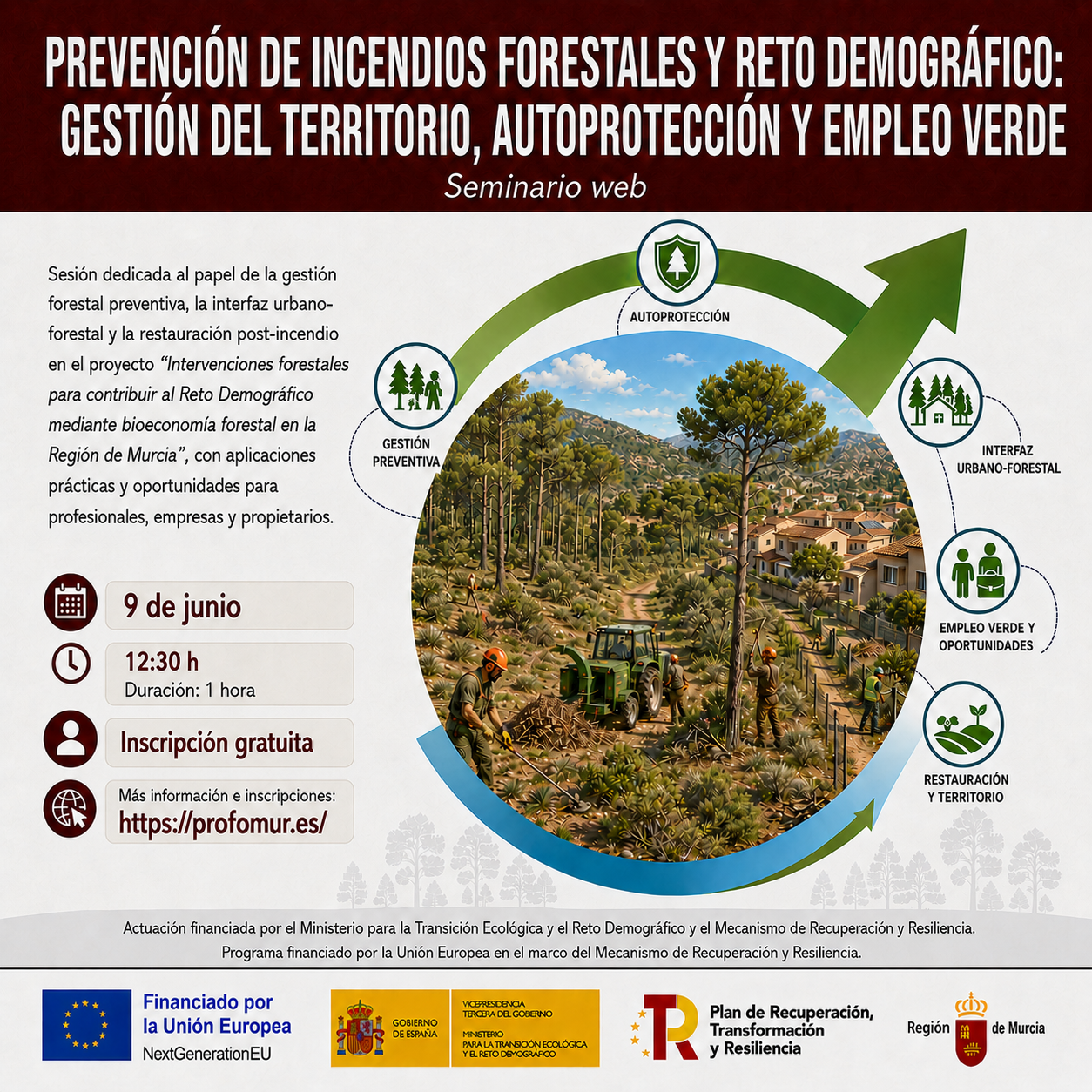 SEMINARIO WEB "PREVENCIÓN DE INCENDIOS FORESTALES Y RETO DEMOGRÁFICO: GESTIÓN DEL TERRITORIO, AUTOPROTECCIÓN Y EMPLEO VERDE"