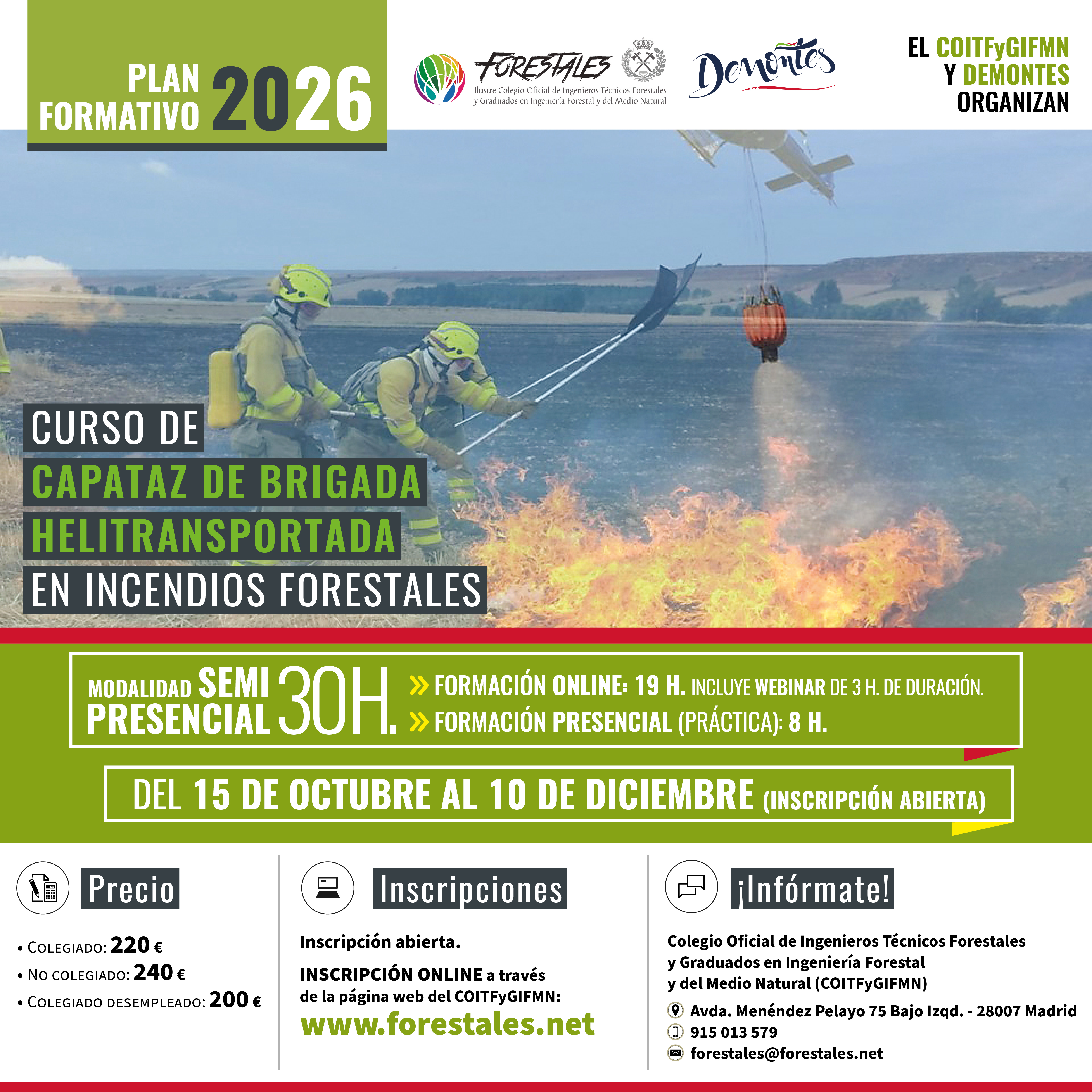 CURSO SEMIPRESENCIAL DE CAPATAZ DE BRIGADA HELITRANSPORTADA EN INCENDIOS FORESTALES