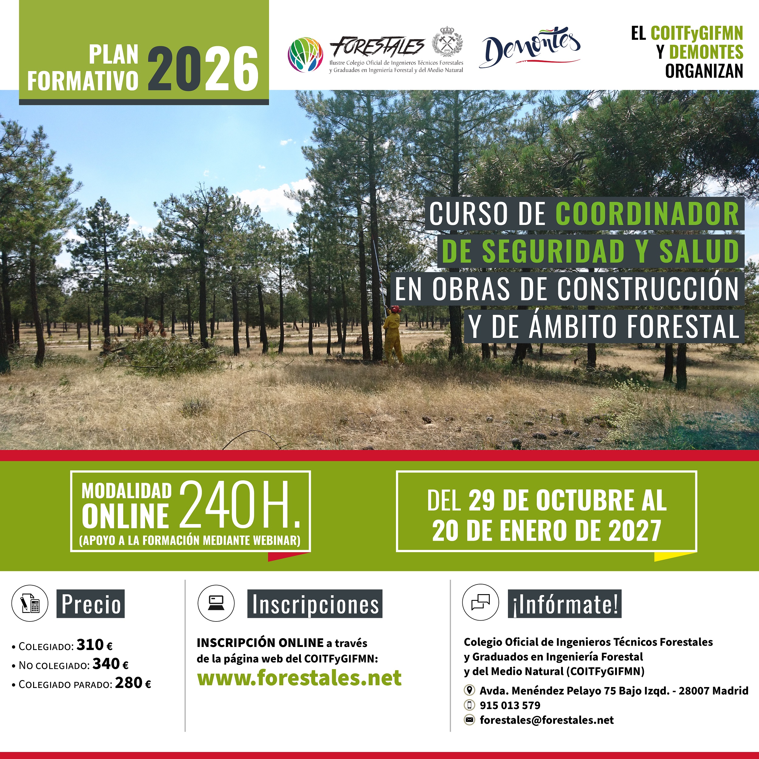 CURSO ONLINE DE COORDINADOR DE SEGURIDAD Y SALUD EN OBRAS DE CONSTRUCCIÓN Y DE ÁMBITO FORESTAL