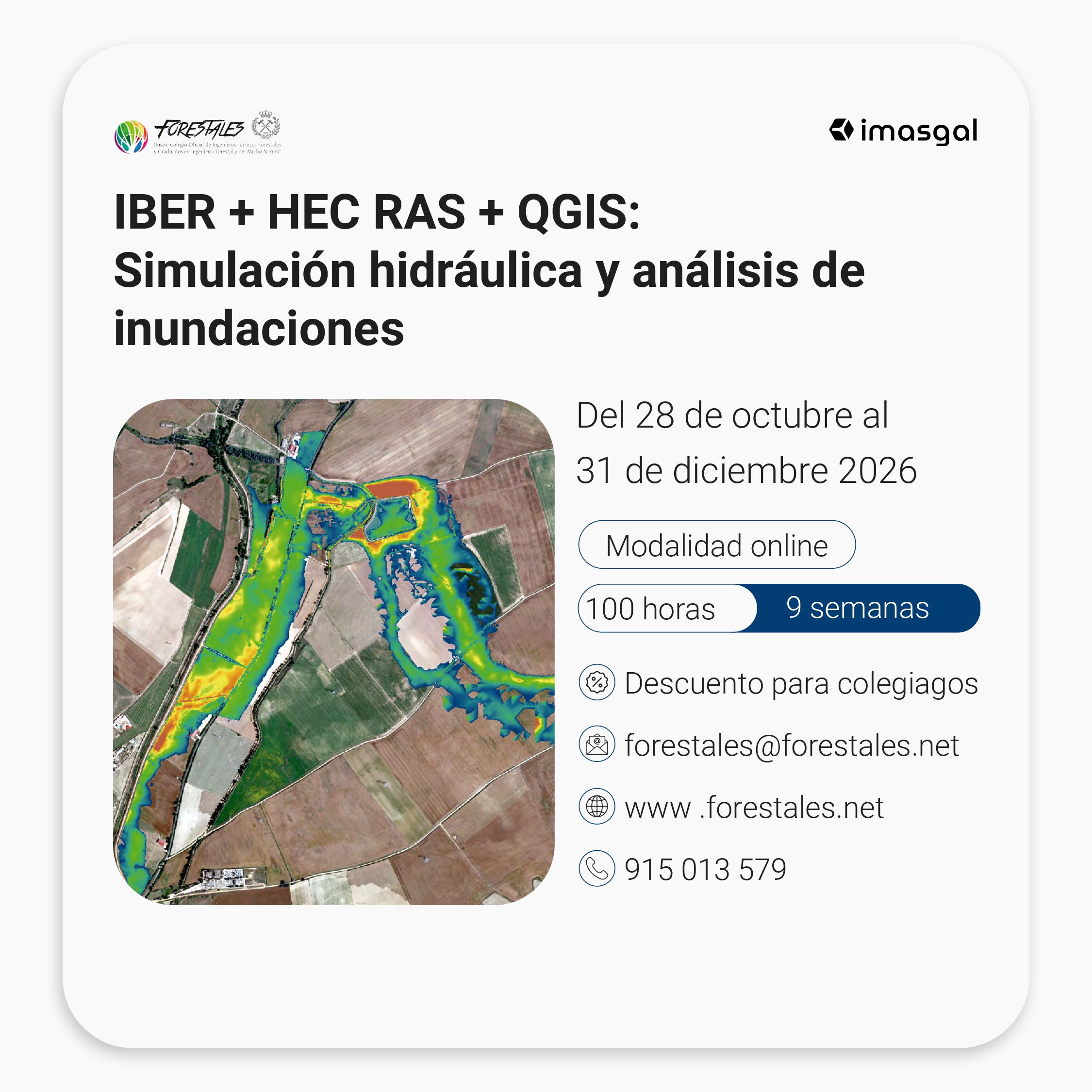 CURSO ONLINE DE IBER + HEC RAS + QGIS: SIMULACIÓN HIDRÁULICA Y ANÁLISIS DE INUNDACIONES