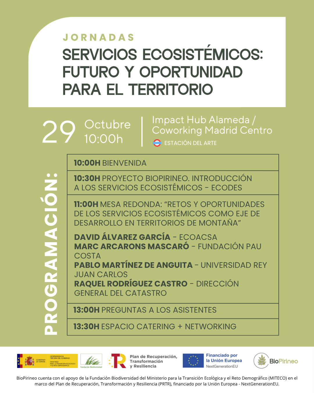 JORNADA "SERVICIOS ECOSISTÉMICOS: FUTURO Y OPORTUNIDAD PARA EL TERRITORIO"