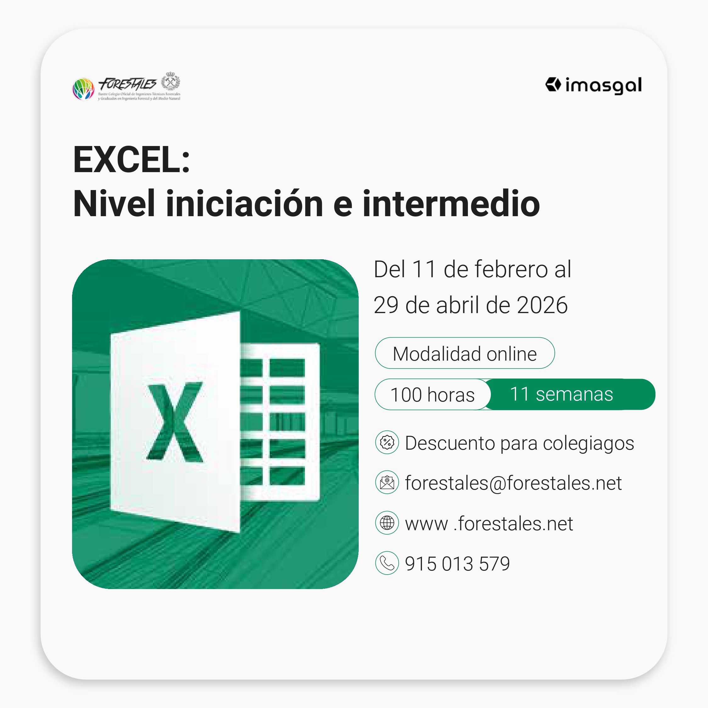 CURSO ON-LINE DE EXCEL: NIVEL INICIACIÓN E INTERMEDIO
