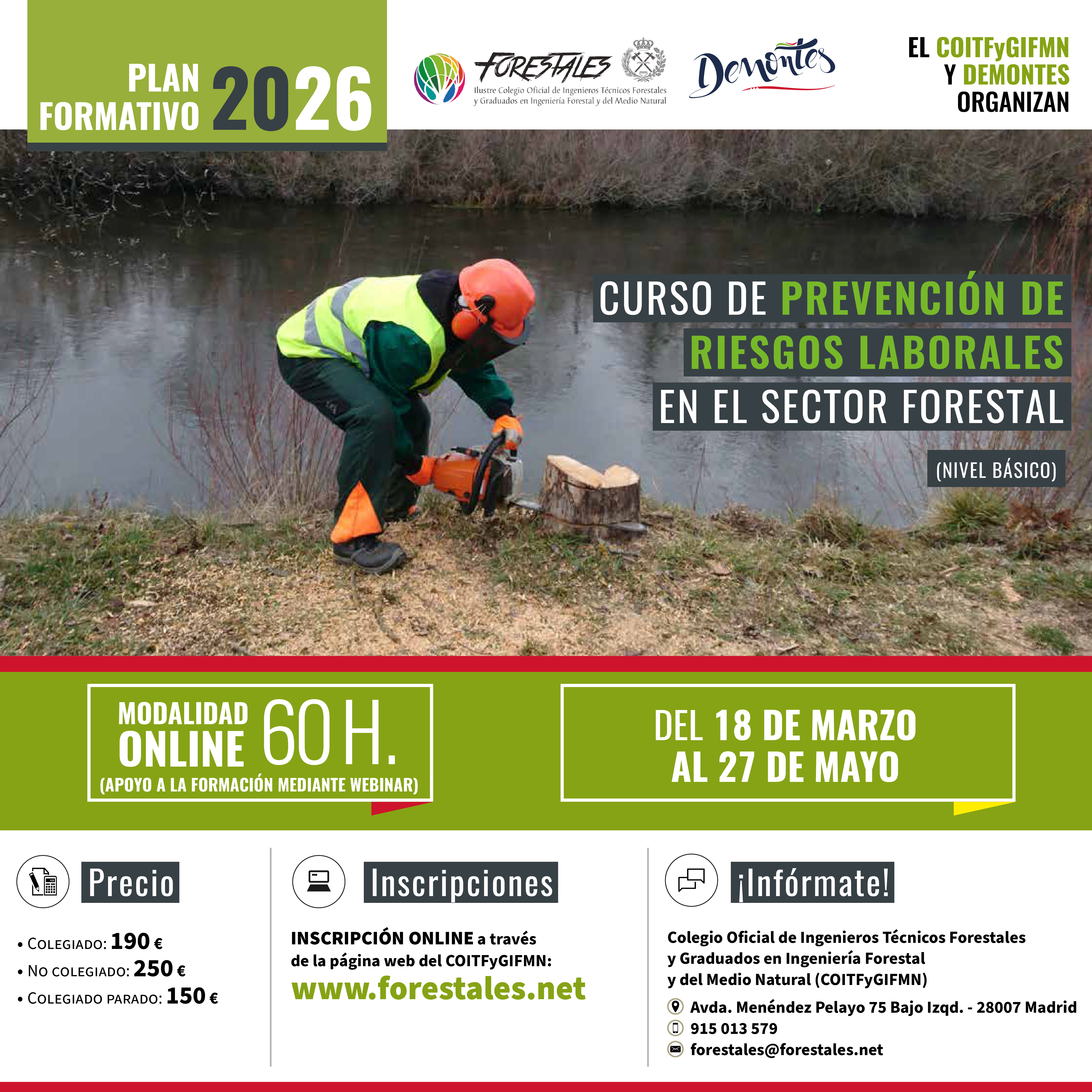 CURSO ONLINE BÁSICO DE PREVENCIÓN DE RIESGOS LABORALES EN EL SECTOR FORESTAL