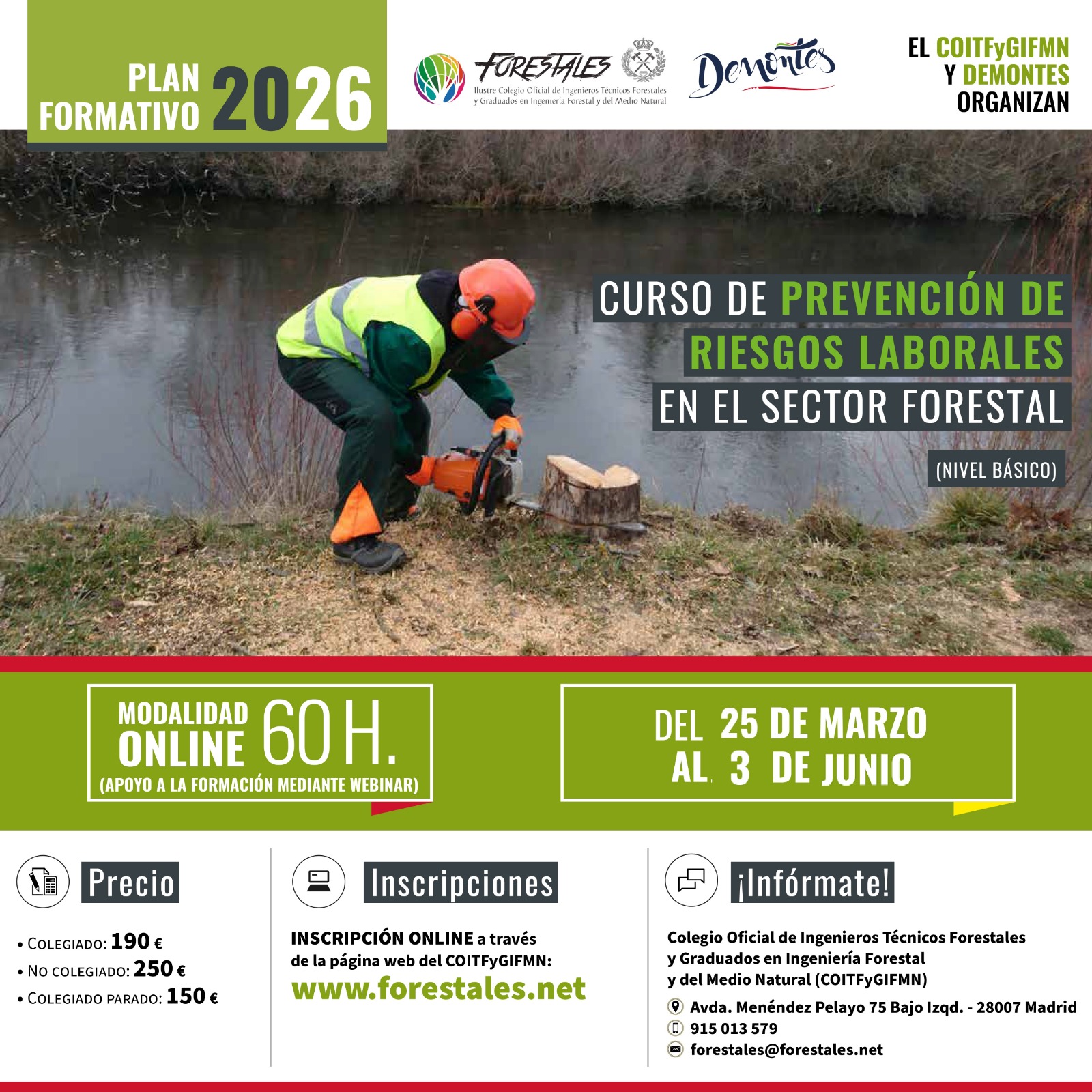 CURSO ONLINE BÁSICO DE PREVENCIÓN DE RIESGOS LABORALES EN EL SECTOR FORESTAL