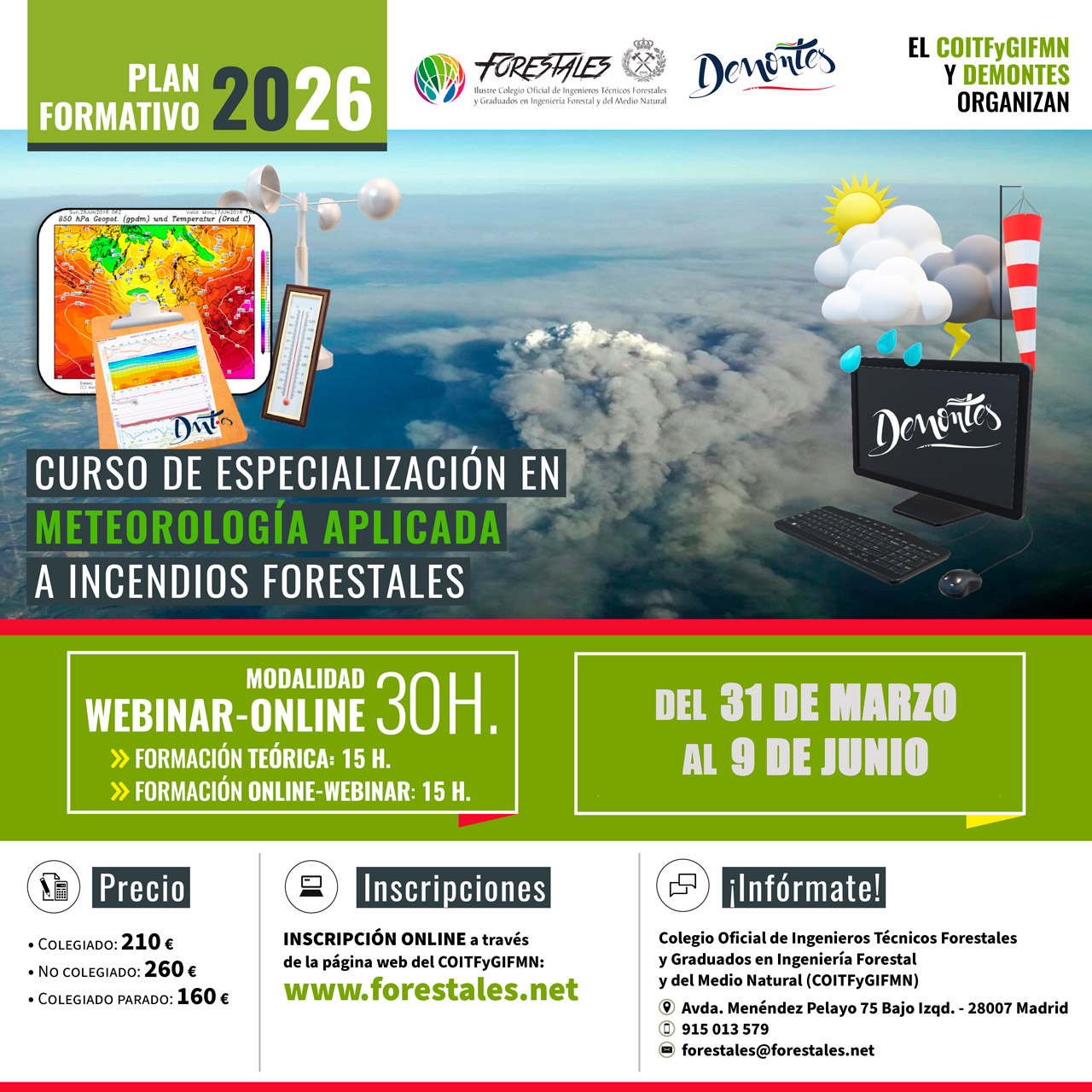 CURSO ONLINE DE ESPECIALIZACIÓN EN METEOROLOGÍA APLICADA A INCENDIOS FORESTALES