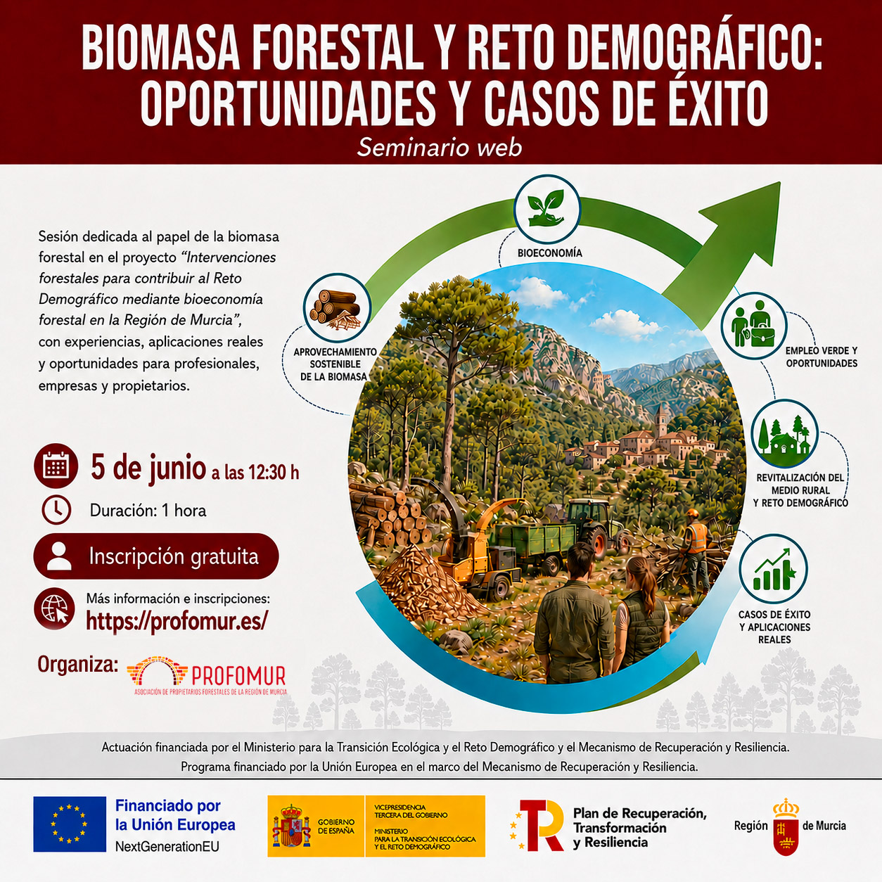 SEMINARIO WEB "BIOMASA FORESTAL Y RETO DEMOGRÁFICO: OPORTUNIDADES Y CASOS DE ÉXITO"