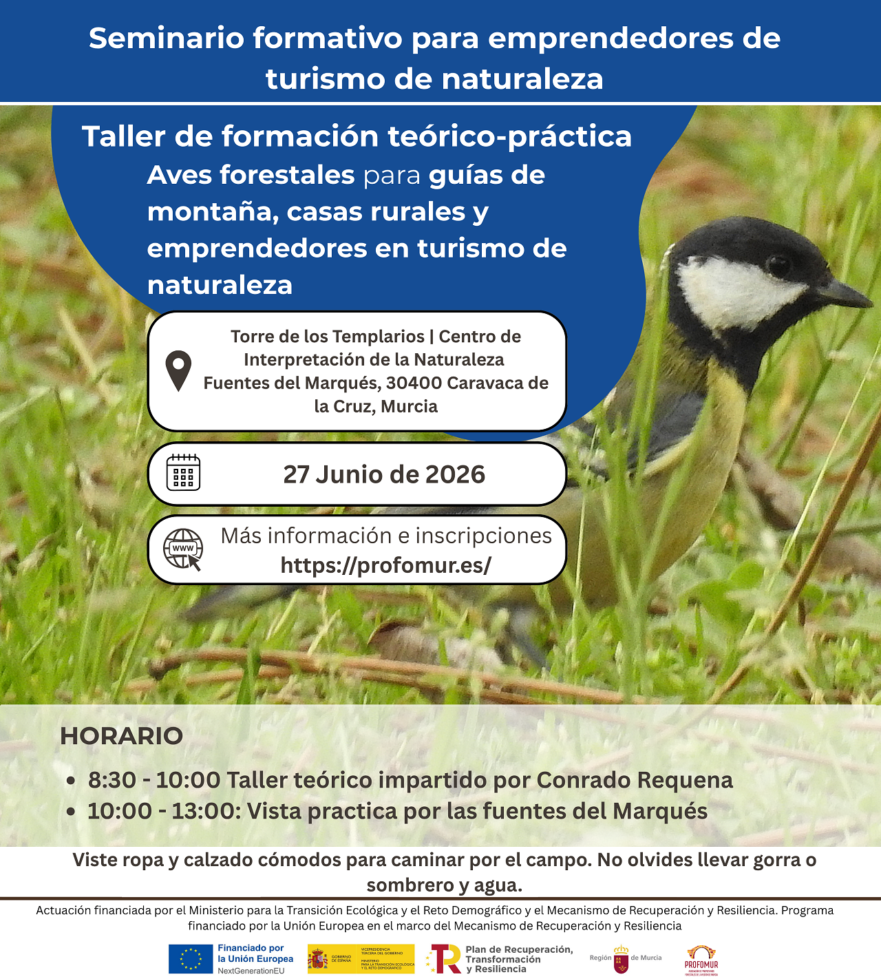 TALLER “AVES FORESTALES PARA GUÍAS DE MONTAÑA, CASAS RURALES Y EMPRENDEDORES EN TURISMO DE NATURALEZA”