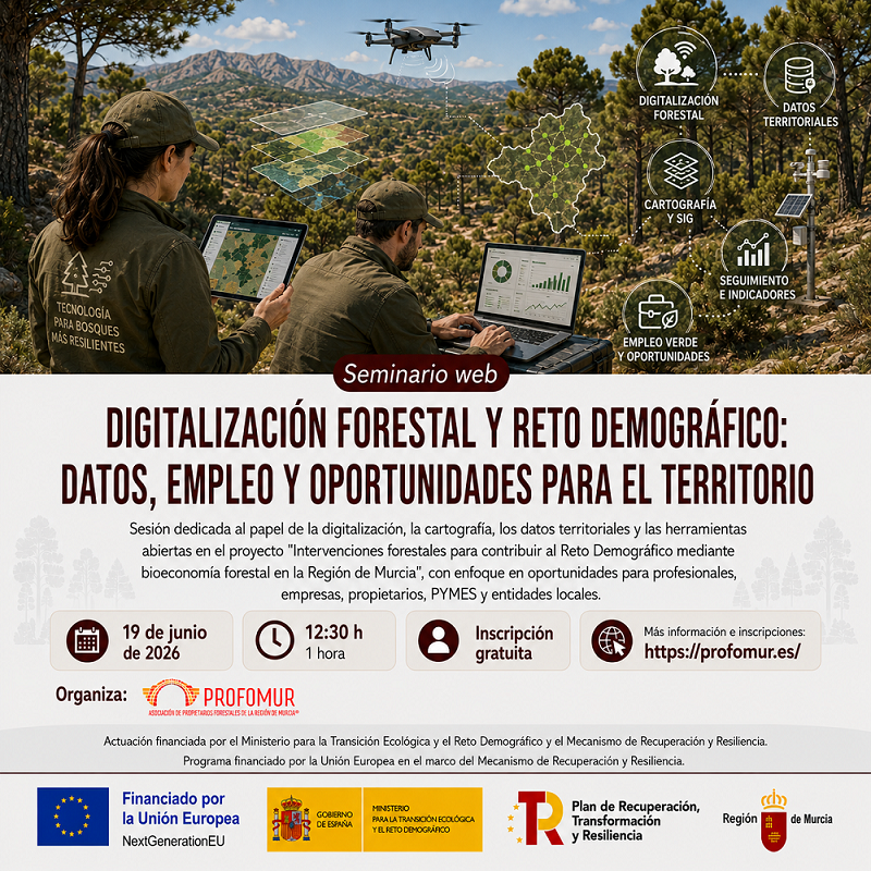 SEMINARIO WEB "DIGITALIZACIÓN FORESTAL Y RETO DEMOGRÁFICO: DATOS, EMPLEO Y OPORTUNIDADES PARA EL TERRITORIO"